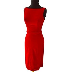 Vintage‎ Joan Miller For Glen 1960's Red Velvet Women's Cocktail Dress Size XS